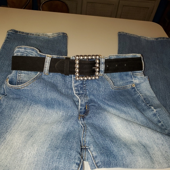 Dynamite, black Square buckle belt, size extra small/small - Picture 2 of 7